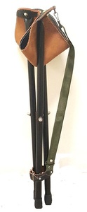 Табурет-тренога, кожа+металл, зелёный, высота 60см K312, фото 5