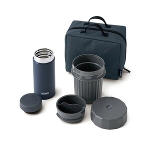 Термос для еды с контейнерами и сумкой THERMOS JEC-1000 NVY 1л (синий), фото 2