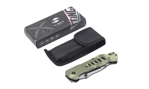 Нож Stinger, 88 мм, рукоять: алюминий (зеленый камуфляж), картонная коробка, фото 5