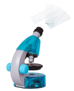 Набор микроскоп Levenhuk LabZZ M101 Azure\Лазурь + предметные стекла 76х25 мм (50шт)