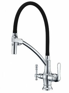 Смеситель для кухни ZORG Sanitary (ZR 347-6 YF) Хром Чёрный, фото 1