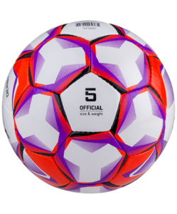 Мяч футбольный Jögel Derby №5, белый/фиолетовый/оранжевый, фото 3
