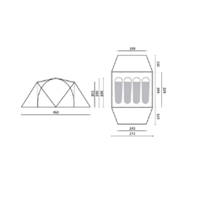 Палатка Naturehike KOTA 4, 4-местная, алюминиевый каркас, олива CNK2450WS041-4OGR, фото 3