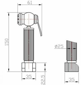 Комплект для биде ZORG (AZR 3 LB BR) Бронза, фото 3