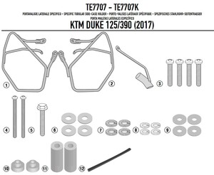 Крепёж боковых сумок GIVI EASYLOCK KTM Duke 125/200/250/390 (17-, фото 3