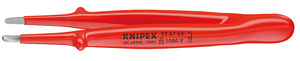 Пинцет VDE захватный прецизионный, захватные плоскости с зубцами, хром, 145 мм KNIPEX KN-926763, фото 1