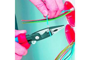 Клещи электромонтажные, KNIPEX 6-в-1, зачистка 0.75 – 1.5 / 2.5 мм², рез Ø 15 мм / 50 мм², 200 мм, защёлка, фосфатированные, обливные ручки, SB, фото 5