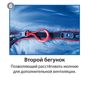 Спальный мешок BTrace Bless L size Левый (Левый,Серый/Синий), фото 7