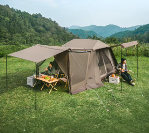 Палатка Naturehike Village 6.0 II поколения 4-местная, быстросборная, с верандой, коричневая CNK2300ZP021-DCFS, фото 3