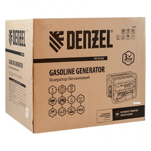 Генератор бензиновый PS 70 EA, 7.0 кВт, 230 В, 25 л, коннектор автоматики, электростартер Denzel, фото 8