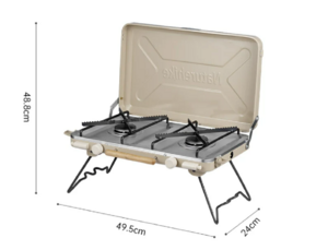 Плита газовая Naturehike 2,5 кВт, двухконфорочная, бежевая CNH22CJ046-KH, фото 2