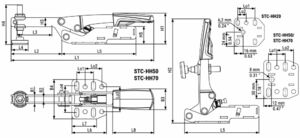 Зажим Bessey STC-HH50 горизонтальный с коленчатым рычагом, 2.5 кН, с открытым плечом и горизонтальным основанием 40, BE-STC-HH50, фото 12