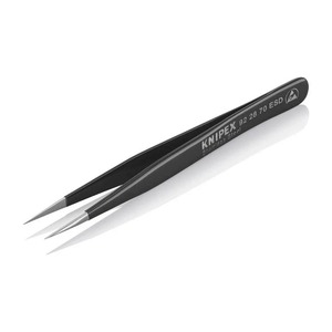Пинцет универсальный Knipex ESD, нерж, 110 мм, гладкие прямые игловидные губки, фото 3