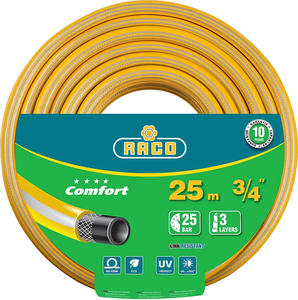 Поливочный шланг RACO Comfort 3/4", 25 м, 25 атм, трёхслойный, армированный 40303-3/4-25