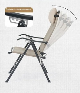 Кресло туристическое Naturehike TY10, складное, хаки, до 120 кг NH22JU013-KH, фото 2