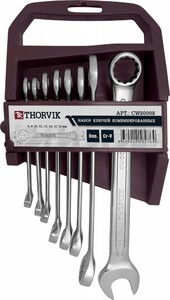 Thorvik CWS0008 Набор ключей гаечных комбинированных на держателе, 8-19 мм, 8 предметов