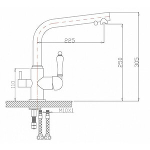 Смеситель для кухни ZORG Sanitary (ZR 313 YF-33 NICKEL) Никель, фото 2