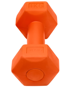 Гантель гексагональная Starfit DB-305 1 кг, пластиковый, оранжевый, 2 шт, фото 3