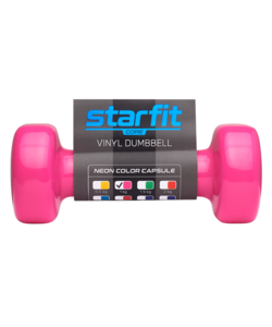 Гантель виниловая Starfit DB-101 1 кг, розовый, фото 2