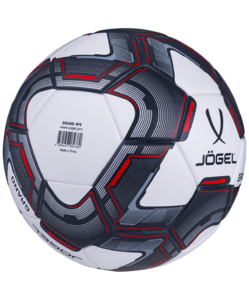 Мяч футбольный Jögel Grand №5, белый/серый/красный, фото 2