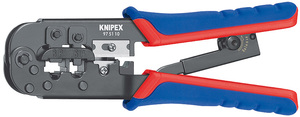 Пресс-клещи для штекеров RJ, 2 гнезда, RJ 11/12 (6-pin), RJ 45 (8-pin), 190 мм KNIPEX KN-975110