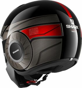 Шлем SHARK STREET DRAK TRIBUTE RM Black/Chrome/Red M, фото 3