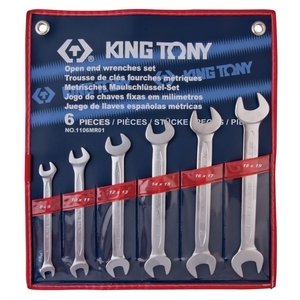 Набор рожковых ключей, 8-19 мм, 6 предметов KING TONY 1106MR01, фото 1