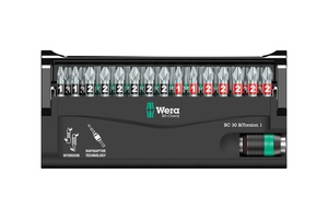 Набор бит торсионных с битодержателем Rapidaptor, 30 пр., 1/4" C6.3 Bit-Check 30 BiTorsion 1 WERA WE-057430, фото 1