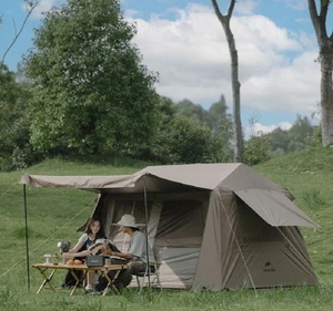 Палатка Naturehike Village 6.0 II поколения 4-местная, быстросборная, коричневая CNK2300ZP021-BR, фото 4