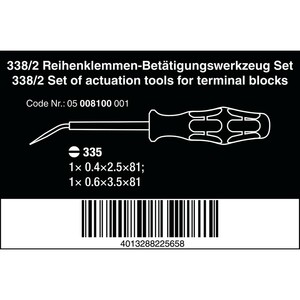 Набор инструментов WERA 338/2  для клеммных колодок, 2 пр., 1.5 мм² и 2.5 - 4.0 мм², для пружинных зажимов в распределительной коробке, фото 4