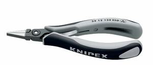 Плоскогубцы захватные прецизионные KNIPEX для электроники ESD , плоские широкие губки, 130 мм, 2-комп антистатические ручки, фото 2