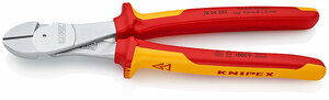 Бокорезы особо мощные VDE, 250 мм, хром, 2-комп диэлектрические ручки KNIPEX KN-7406250