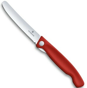 Нож Victorinox столовый, лезвие 11 см, серрейторная заточка, красный, фото 2