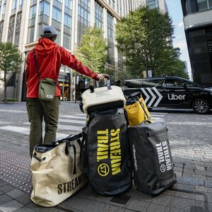 Сумка - рюкзак, дорожная влагозащитная, на колесах Stream Trail Trolley Duffle Kaga BK/Yellow ST-026682, фото 4