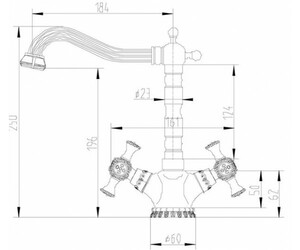 Смеситель для кухни ZORG Antic (A 7005K-BR) Бронза, фото 2
