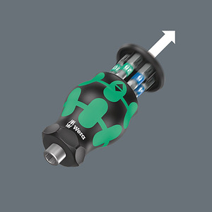 Отвёртка-битодержатель с битами,  WERA магнит, 6 пр., Kraftform Kompakt Stubby Magazin 3 короткая TORX TX 15/20/25, шестигранник: 3.0/4.0/5.0, фото 8