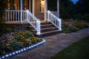 Инновационная водонепроницаемая LED-гирлянда ЛАМПОВА "Звёздный путь" холодный белый, 300 ламп, 32 метра (TYL-35-SB+220-CWL300-32), фото 12