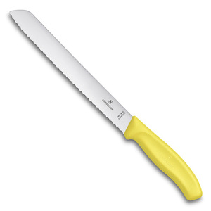 Нож Victorinox для хлеба, лезвие 21 см волнистое, желтый, в блистере, фото 1