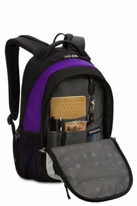 Рюкзак Swissgear, чёрный/фиолетовый/серебристый, 32х15х45 см, 22 л, фото 2