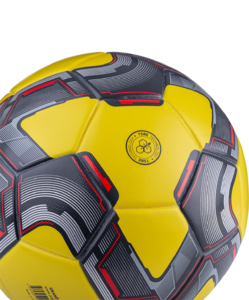 Мяч футбольный Jögel Grand №5, желтый/серый/красный, фото 5