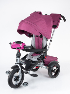 Велосипед коляска трехколесный с ручкой, Tech Team Luxury music фиолетовый 2026, фото 4