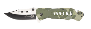 Нож Stinger, 88 мм, рукоять: алюминий (зеленый камуфляж), картонная коробка, фото 1