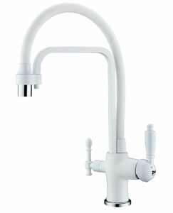 Смеситель для кухни ZORG Sanitary (ZR 342-8 YF WHITE) Белый, фото 1