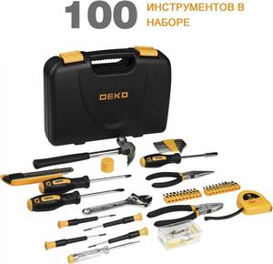 Набор инструментов для дома DEKO TZ100 (100шт.) 065-0221, фото 3