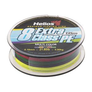 Шнур плетеный EXTRA CLASS 8 PE BRAID Multicolor 0,18mm/135 (HS-8PEM-18/135 M) Helios