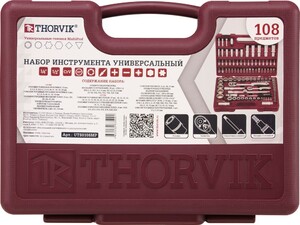 Thorvik UTS0108MP Набор инструмента универсальный 1/4", 1/2"DR с головками торцевыми MultiProf, 108 предметов, фото 2