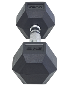 Гантель гексагональная Starfit DB-301 8 кг, обрезиненная, черный, фото 3
