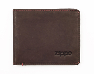 Портмоне Zippo, коричневое, натуральная кожа, 11×1,5×10 см, фото 1