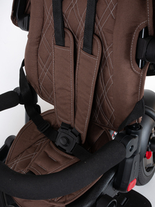 Велосипед коляска трехколесный с ручкой, Tech Team Luxury music коричневый 2026, фото 12