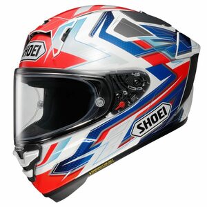 Мотошлем X-Spirit PRO ESCALATE SHOEI (бело-сине-красно-серый глянцевый, TC-10, L)